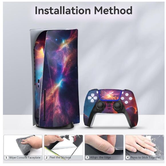 Toxxos PS5 Skin Disc Edition Anime Console and Controller Vinyl Cover Skins Wrap - Picture 6 of 6